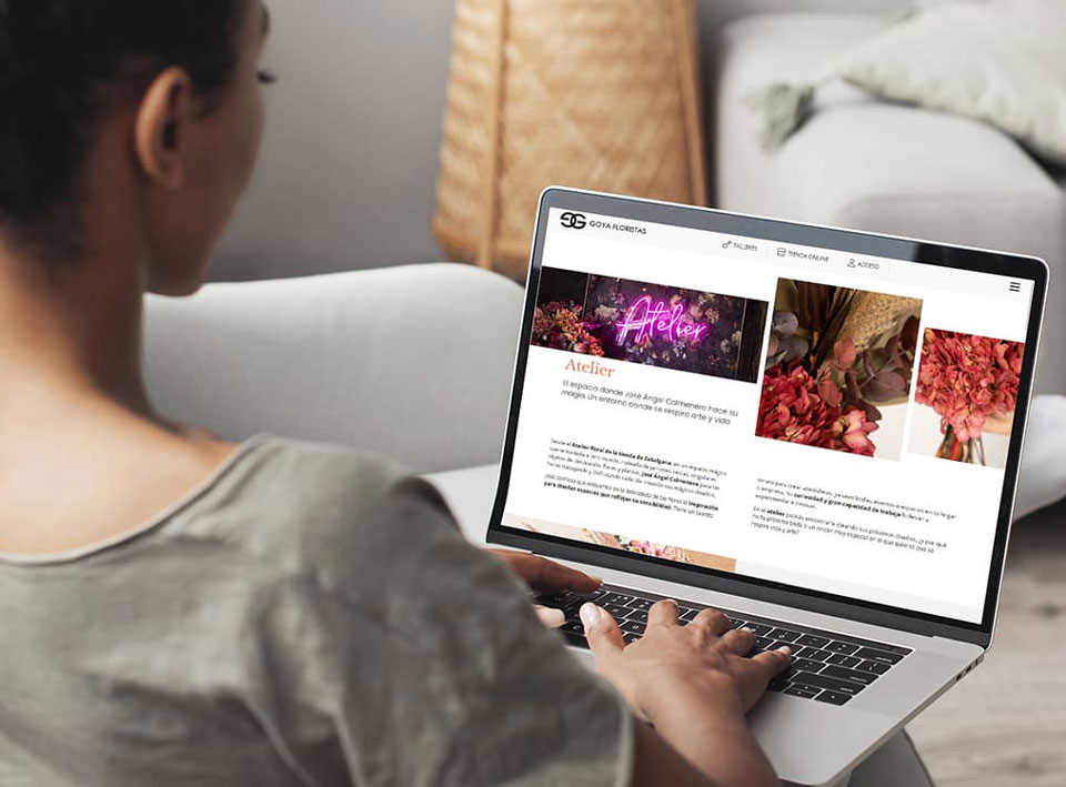 Imágenes de la página web de Goya Floristas