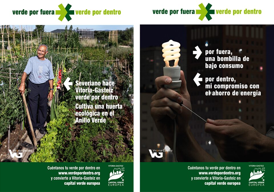 Imágenes de la campaña de comunicación Verde por fuera, verde por dentro