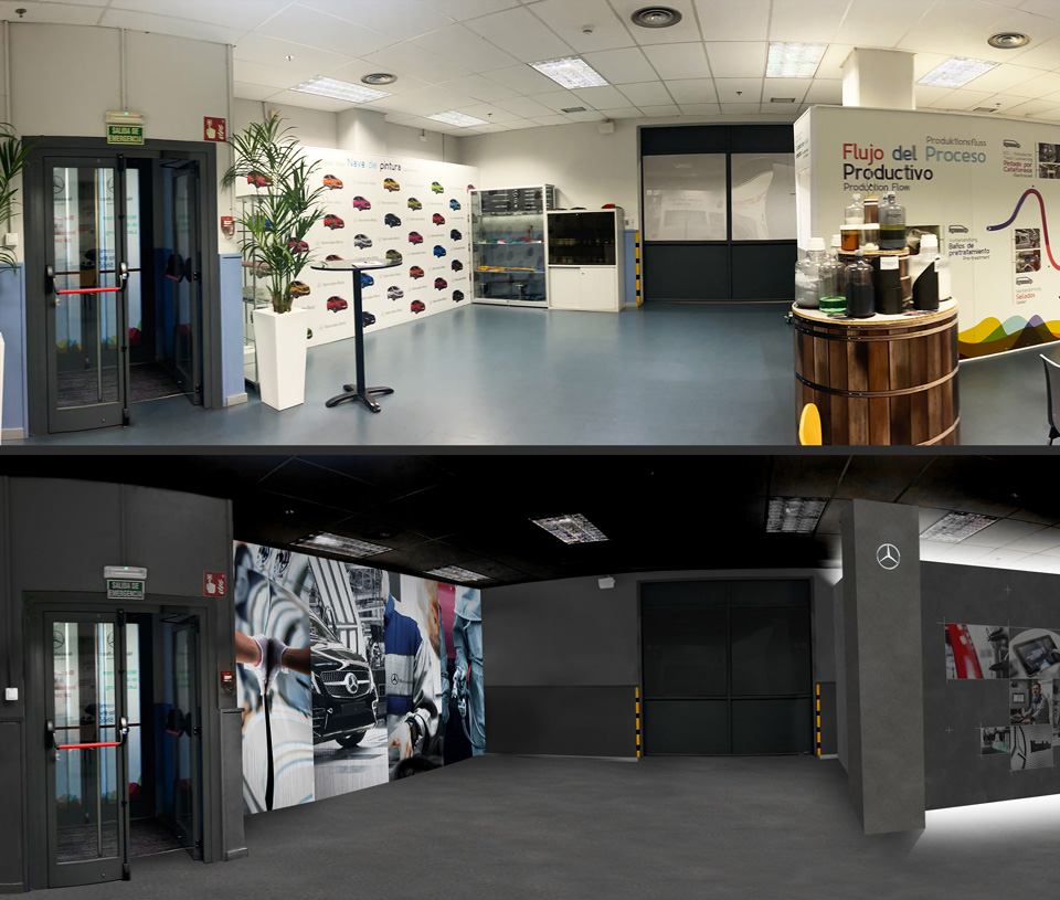 Imágenes del showroom de Mercedes