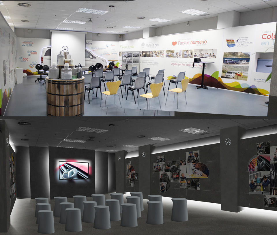 Imágenes del showroom de Mercedes