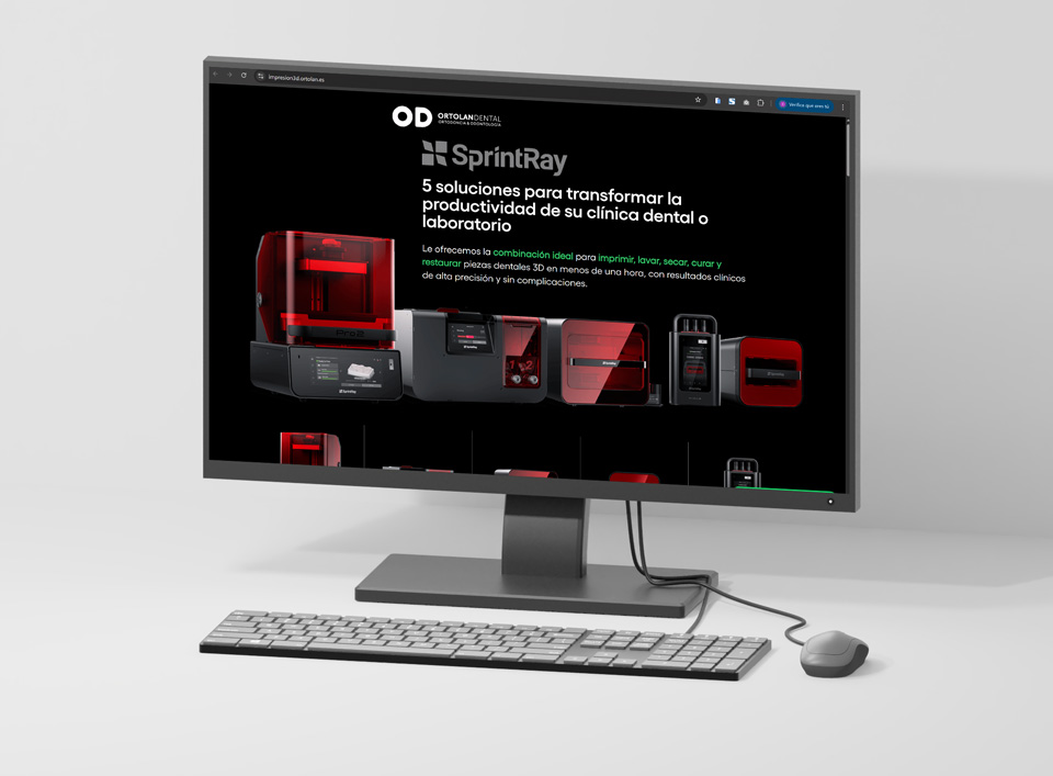Imagen de una landing page para Ortolan Dental