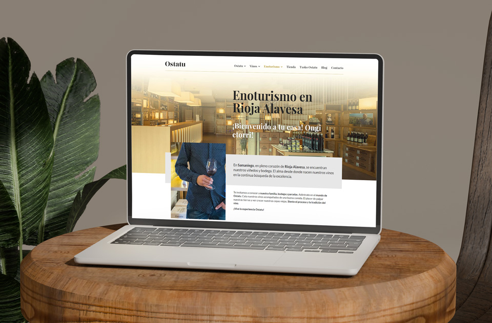 Imagen de la página web de Bodegas Ostatu